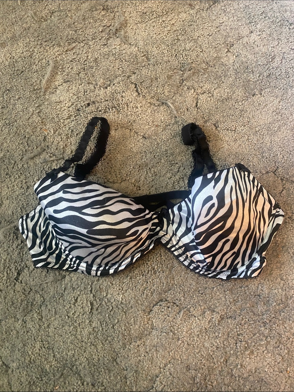smart & sexy Zebra-Print Underwire Bra in Black and White